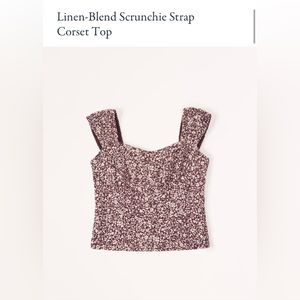 Abercrombie Linen-Blend Scrunchie Strap Corset Top